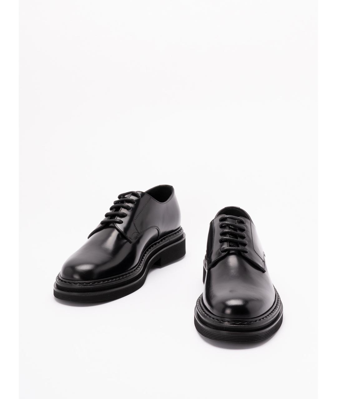 DOLCE&GABBANA Черные кожаные низкие ботинки, фото 2