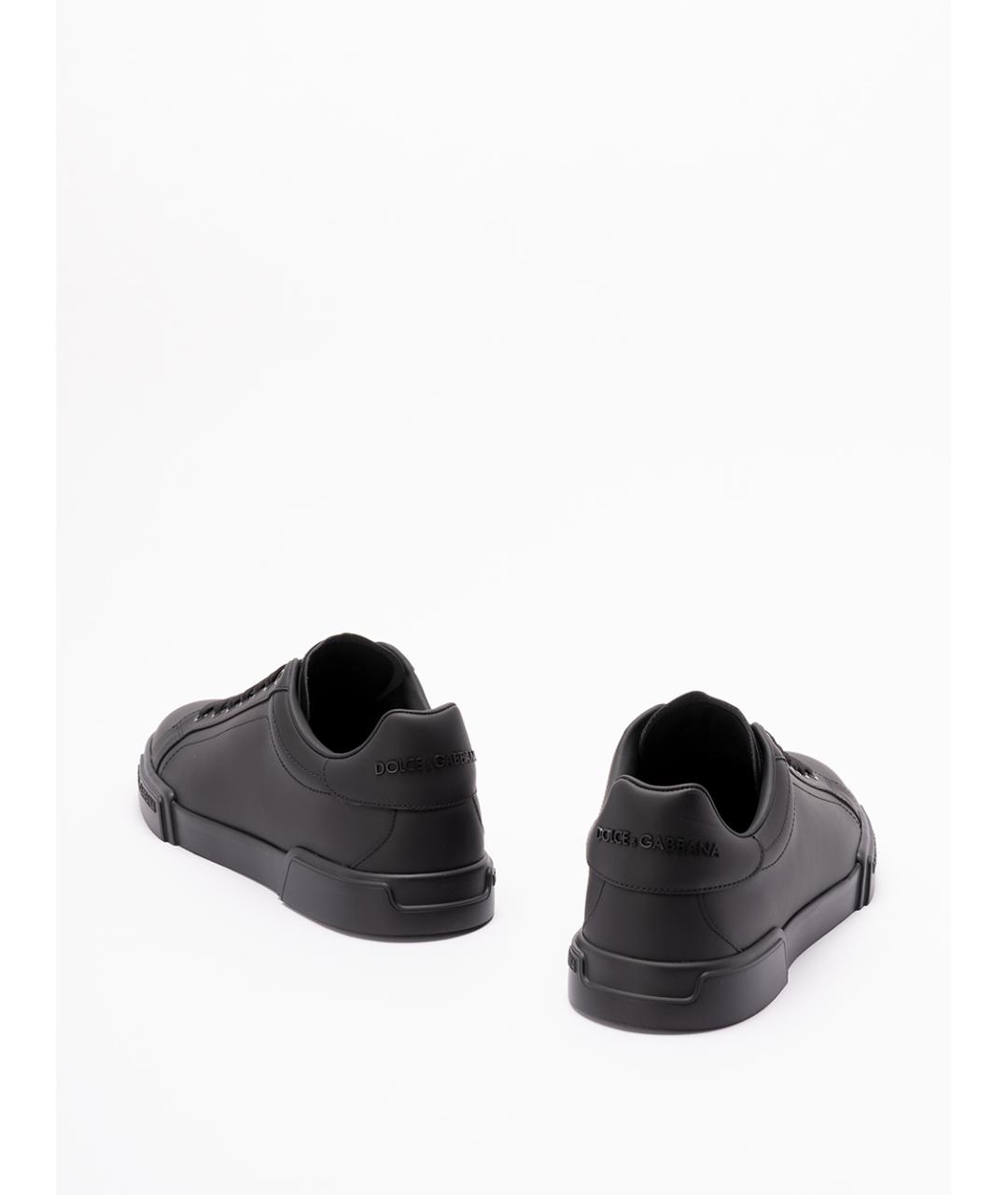 DOLCE&GABBANA Черные кожаные низкие кроссовки / кеды, фото 3