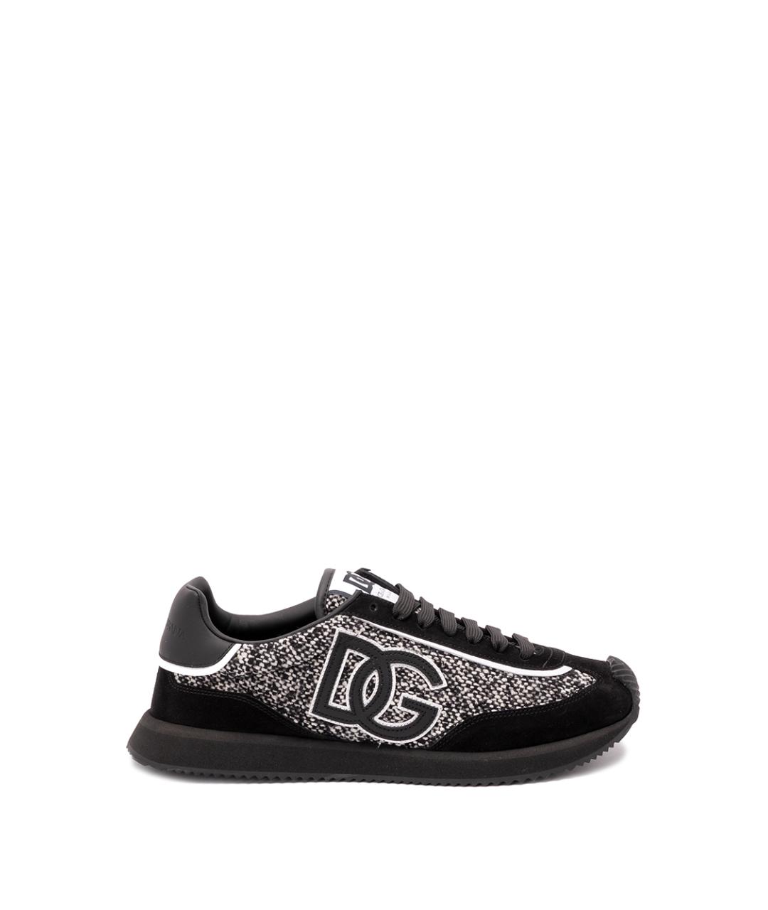 DOLCE&GABBANA Черные кожаные низкие кроссовки / кеды, фото 1
