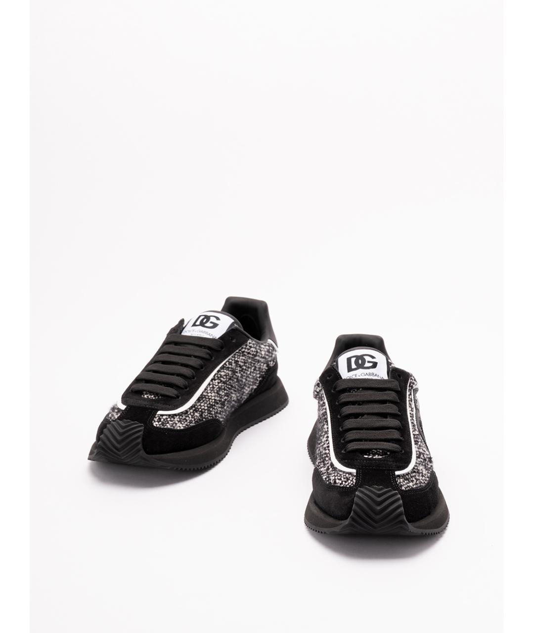 DOLCE&GABBANA Черные кожаные низкие кроссовки / кеды, фото 2