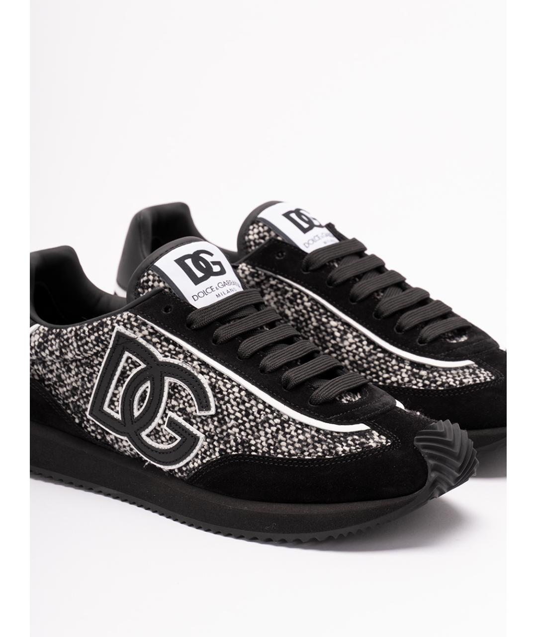 DOLCE&GABBANA Черные кожаные низкие кроссовки / кеды, фото 5