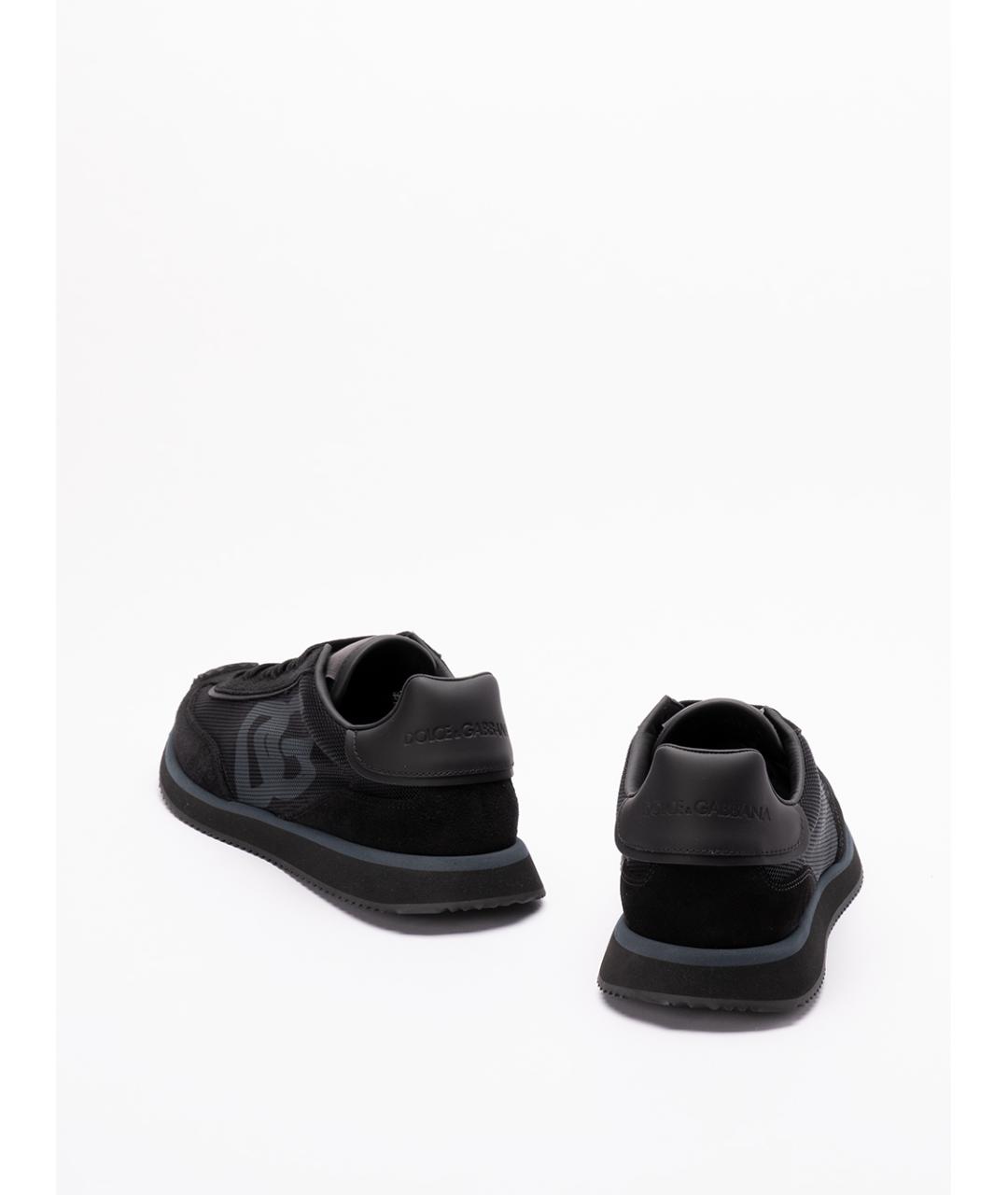 DOLCE&GABBANA Черные замшевые низкие кроссовки / кеды, фото 3