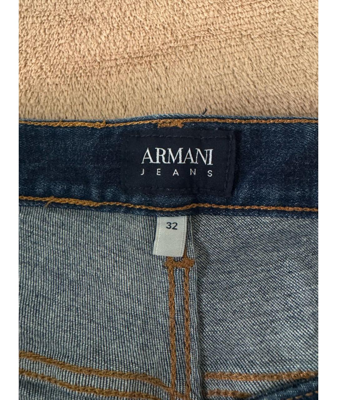 ARMANI JEANS Синие хлопко-эластановые джинсы скинни, фото 4