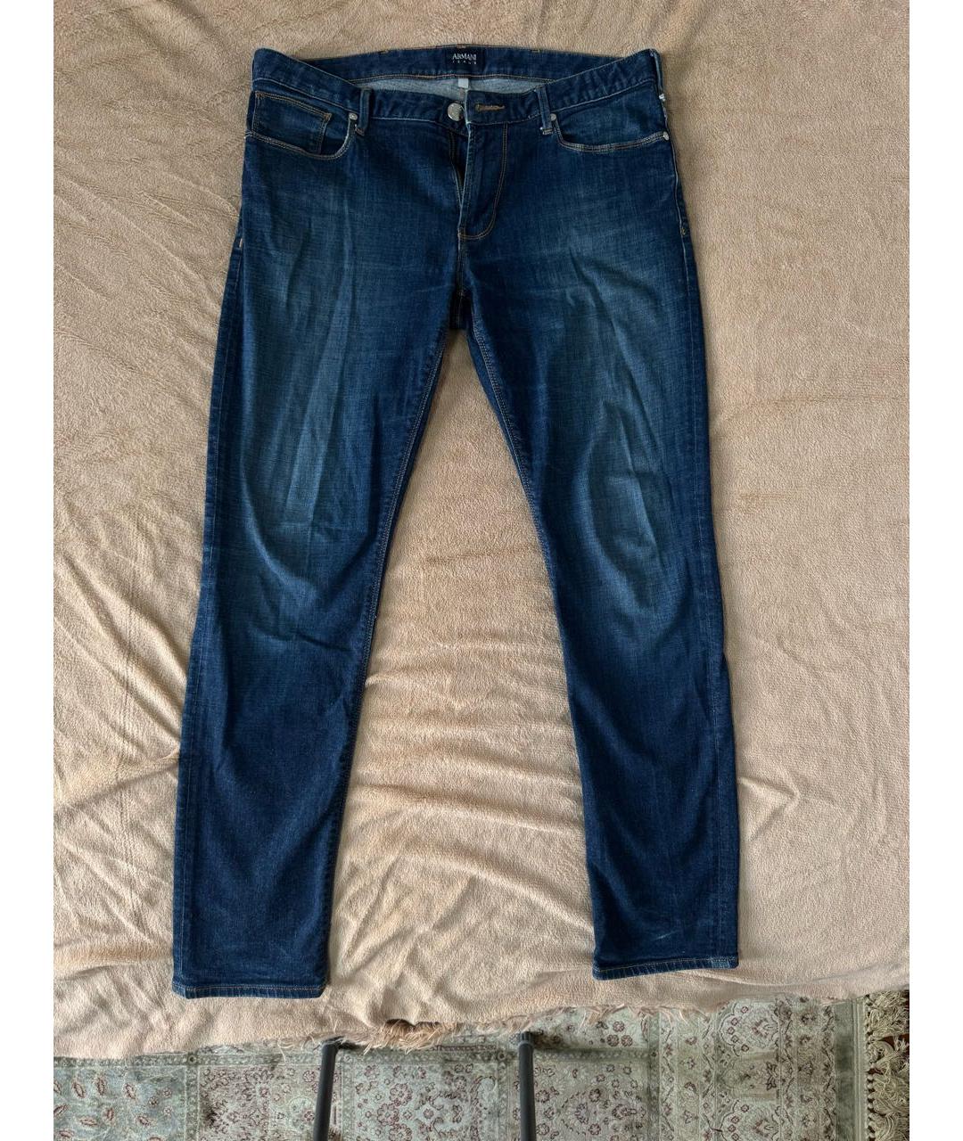 ARMANI JEANS Синие хлопко-эластановые джинсы скинни, фото 6