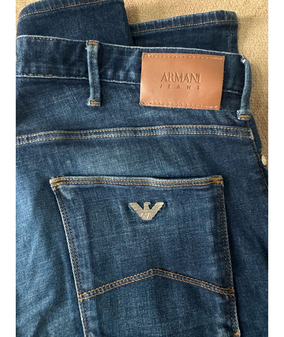 ARMANI JEANS Синие хлопко-эластановые джинсы скинни, фото 2