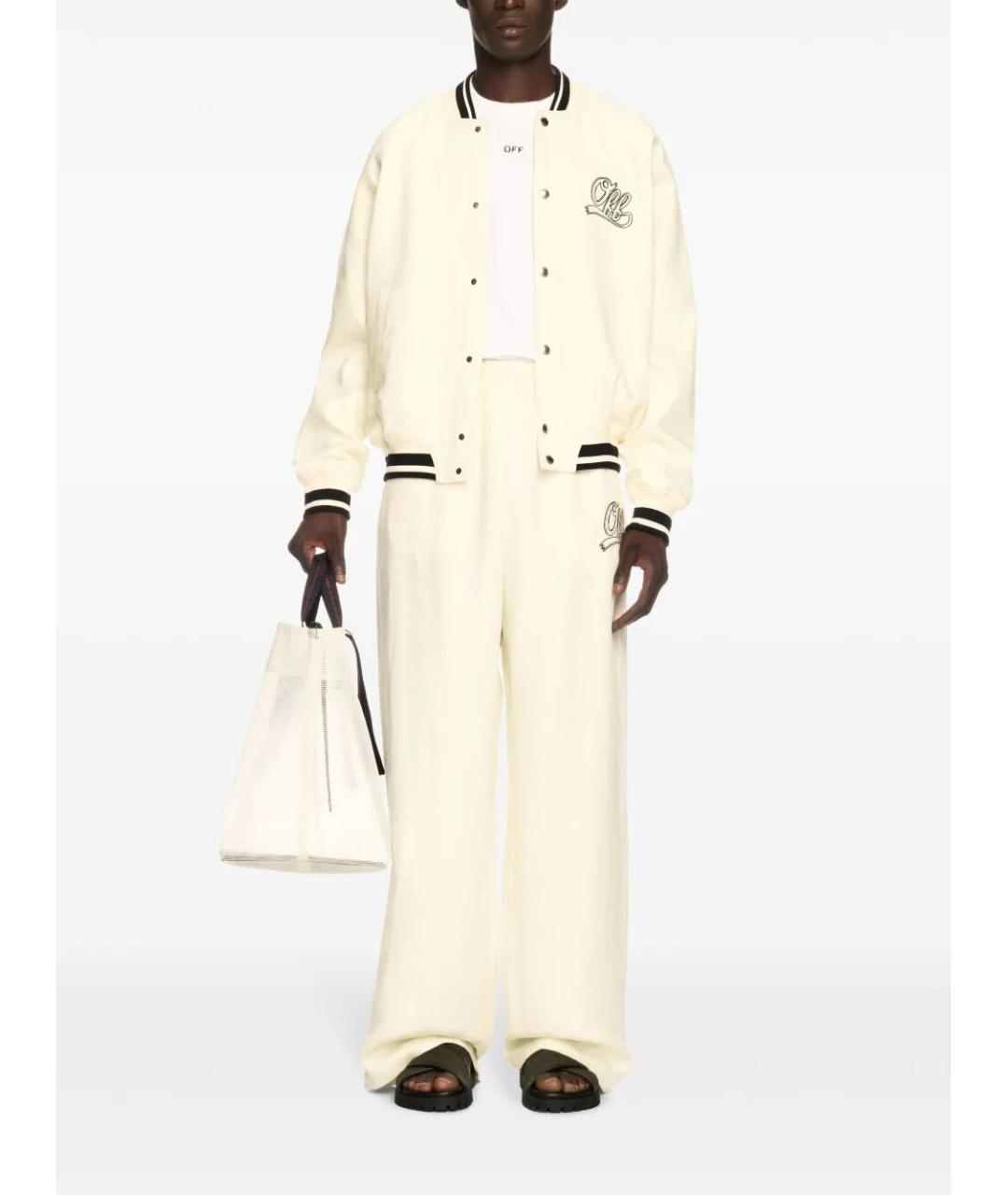 OFF-WHITE Бежевая льняная куртка, фото 2