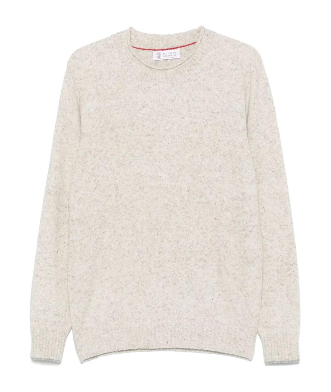 BRUNELLO CUCINELLI Бежевый шерстяной джемпер / свитер, фото 1