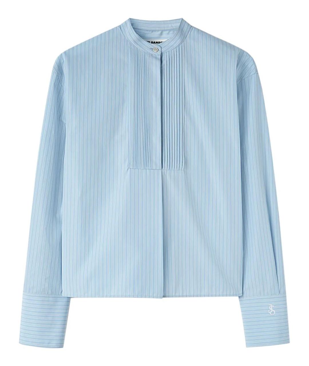 JIL SANDER Голубая хлопковая блузы, фото 1