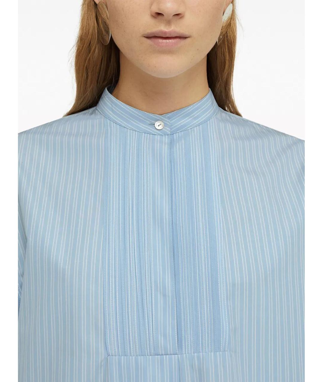 JIL SANDER Голубая хлопковая блузы, фото 5