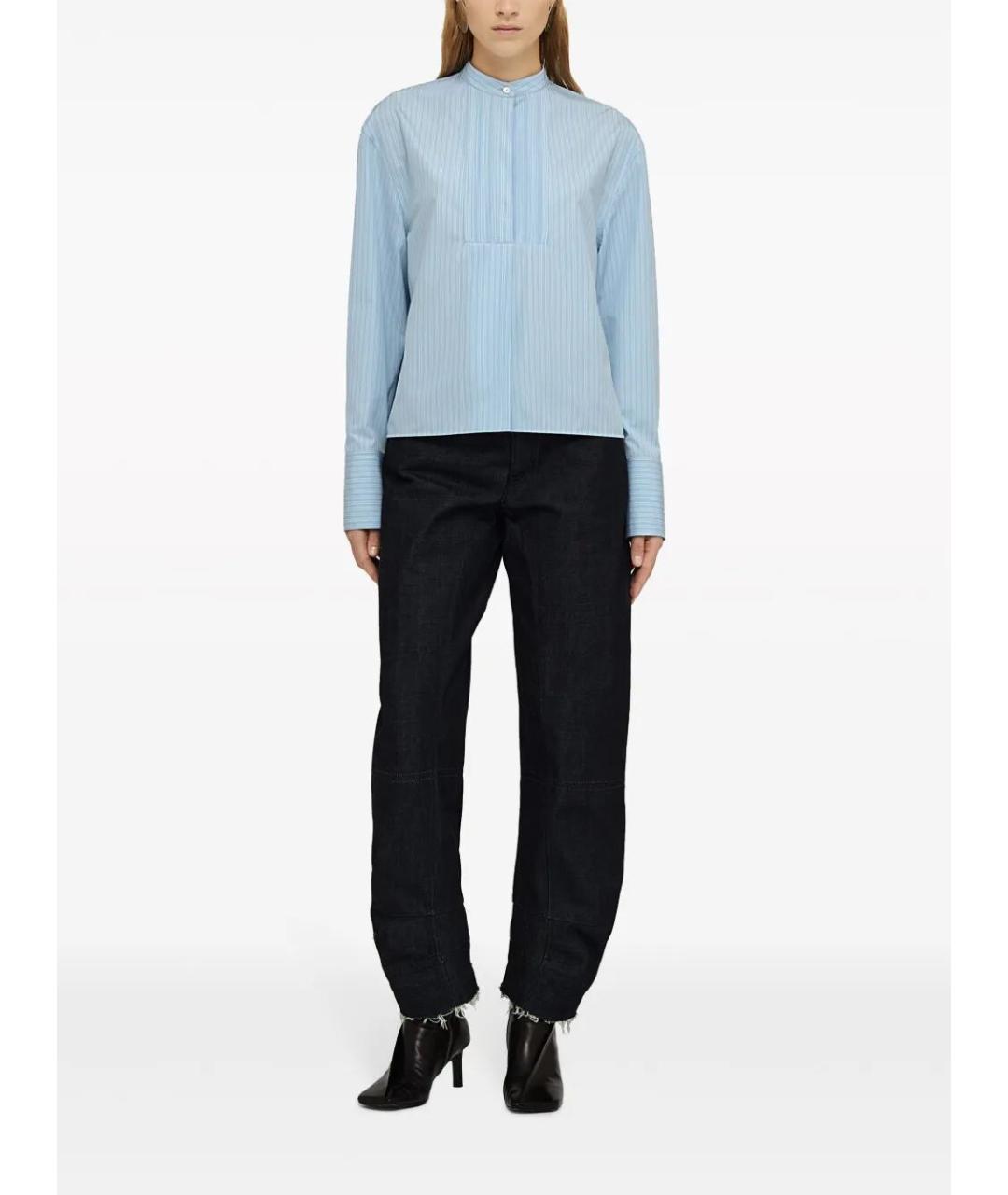JIL SANDER Голубая хлопковая блузы, фото 2