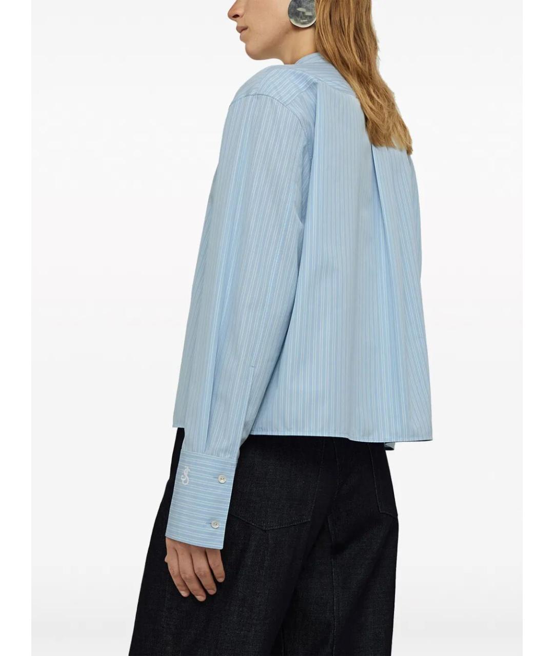 JIL SANDER Голубая хлопковая блузы, фото 3