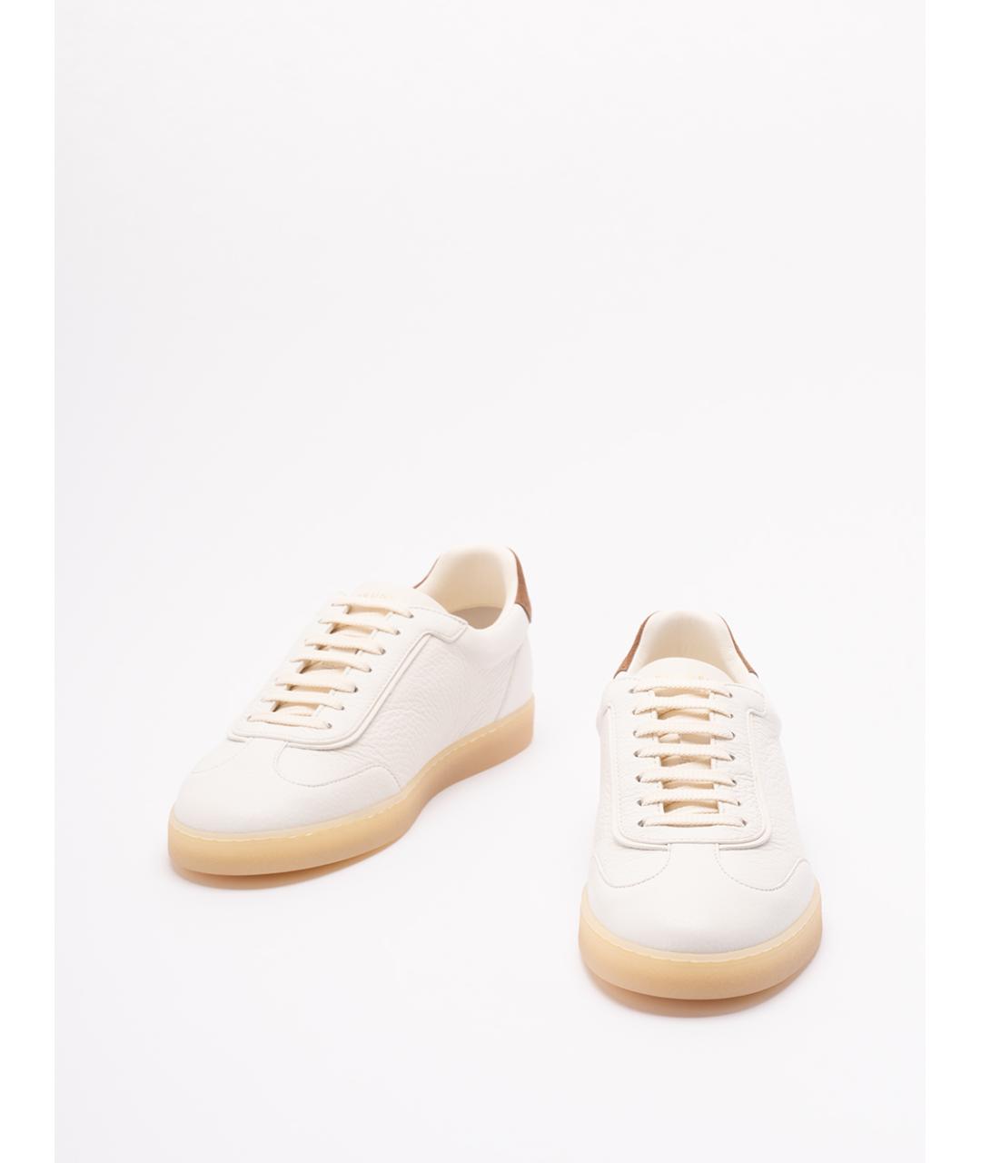 BRUNELLO CUCINELLI Бежевые кожаные низкие кроссовки / кеды, фото 2