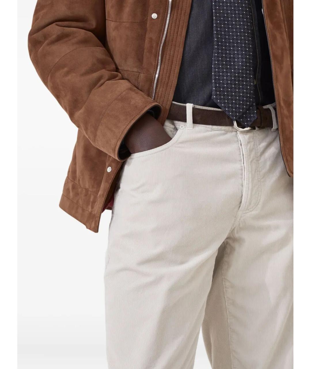 BRUNELLO CUCINELLI Серые хлопковые повседневные брюки, фото 4