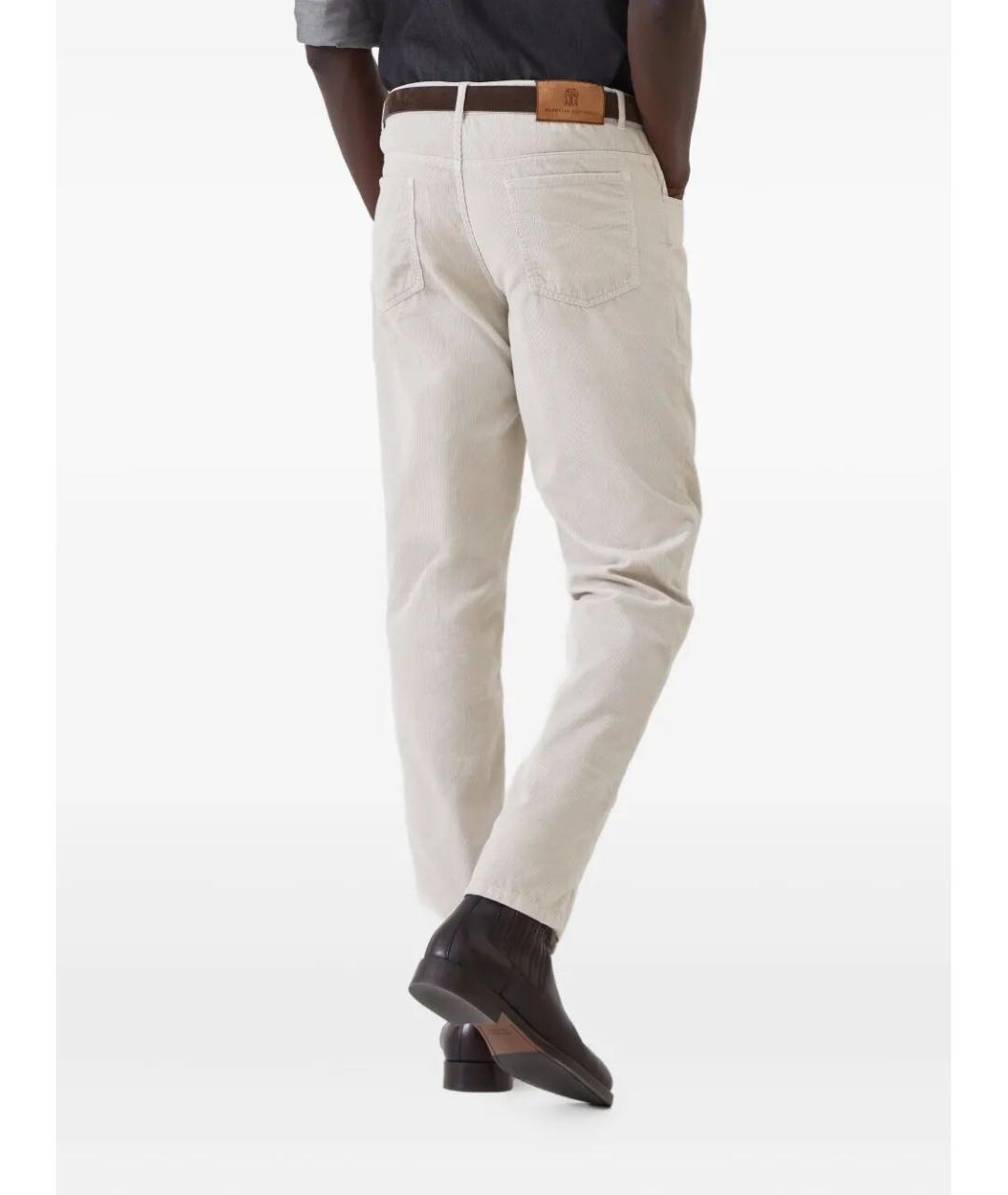 BRUNELLO CUCINELLI Серые хлопковые повседневные брюки, фото 3