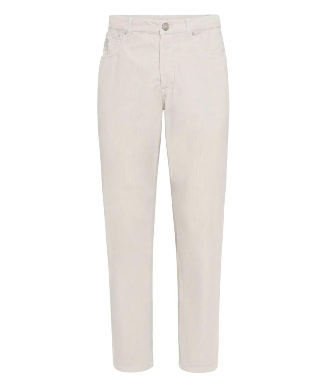 BRUNELLO CUCINELLI Серые хлопковые повседневные брюки, фото 1