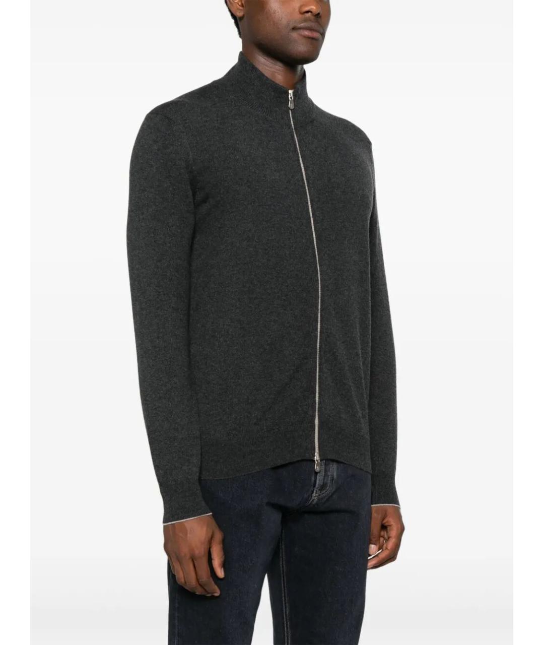 BRUNELLO CUCINELLI Антрацитовый кашемировый кардиган, фото 5