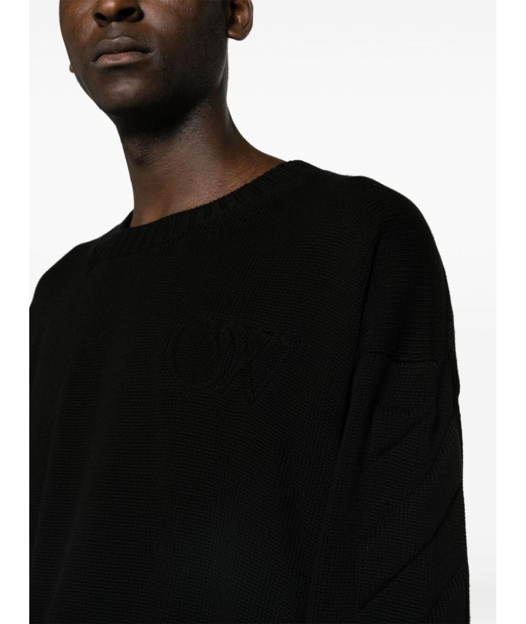 OFF-WHITE Черный хлопковый джемпер / свитер, фото 4