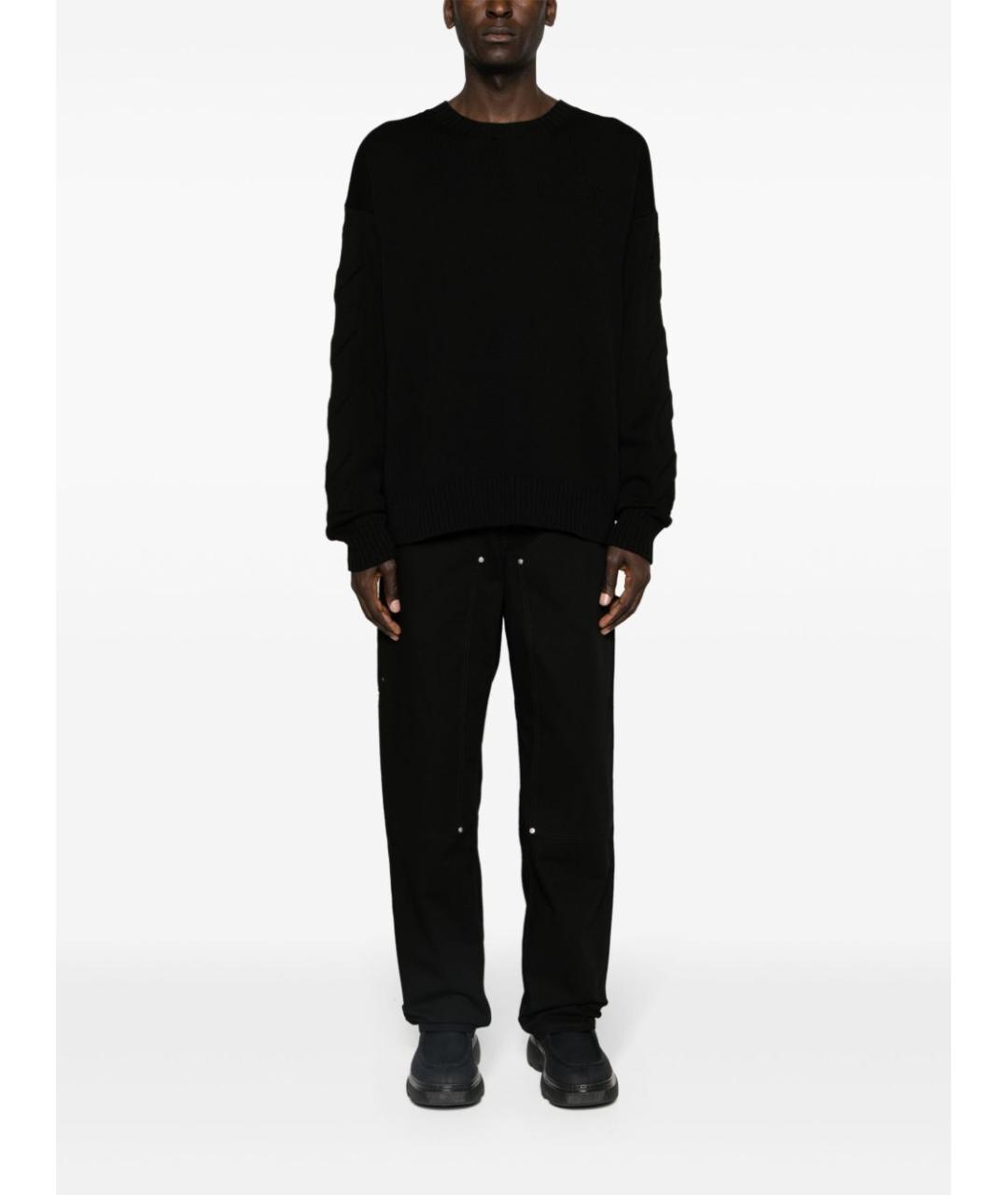 OFF-WHITE Черный хлопковый джемпер / свитер, фото 2