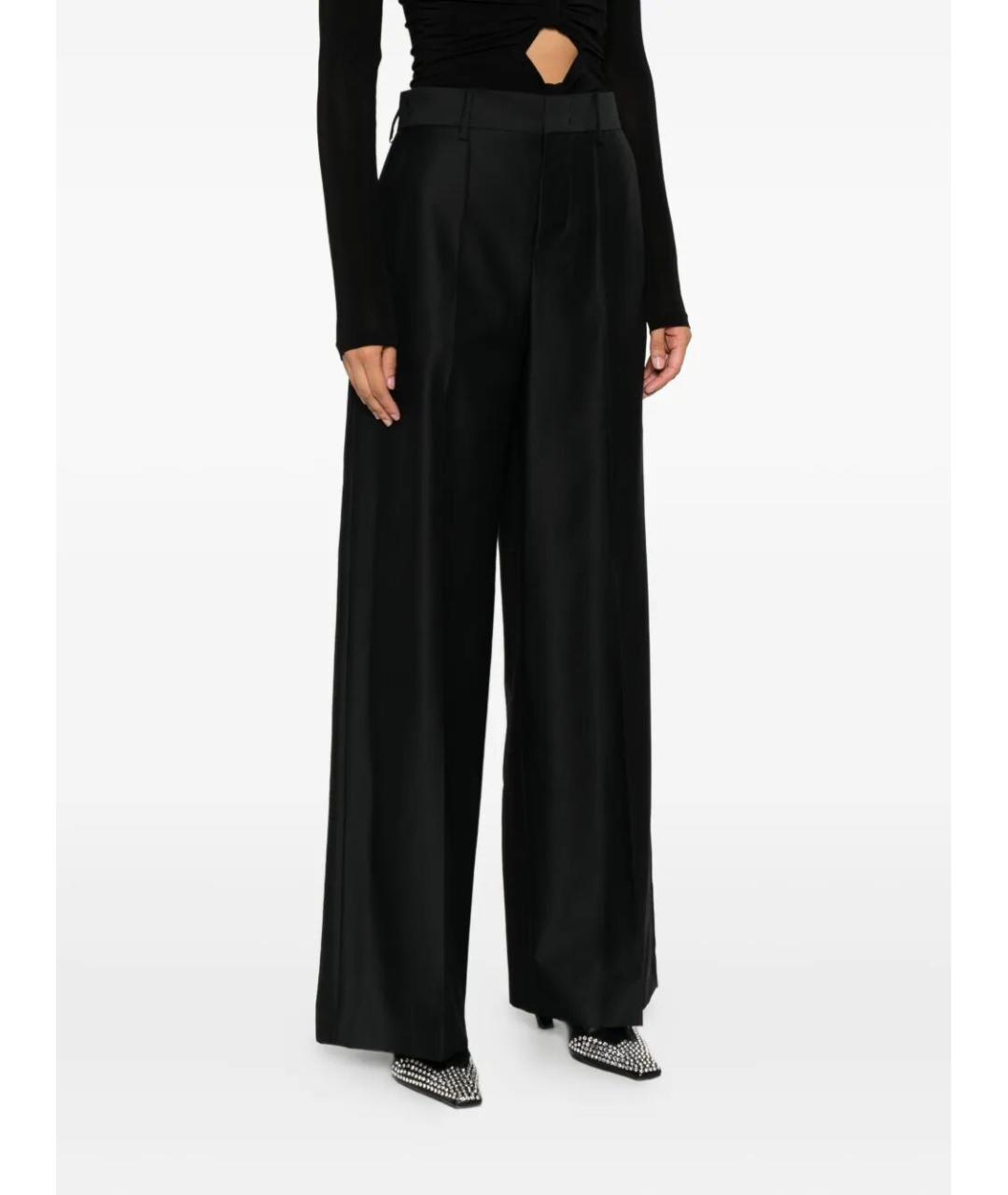 ALBERTA FERRETTI Черные шерстяные прямые брюки, фото 3