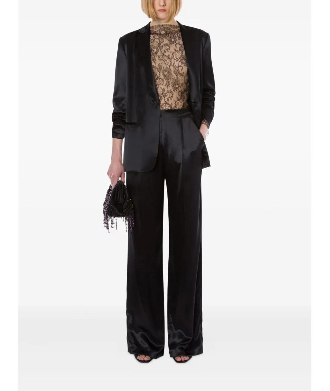 ALBERTA FERRETTI Черные вискозные прямые брюки, фото 2