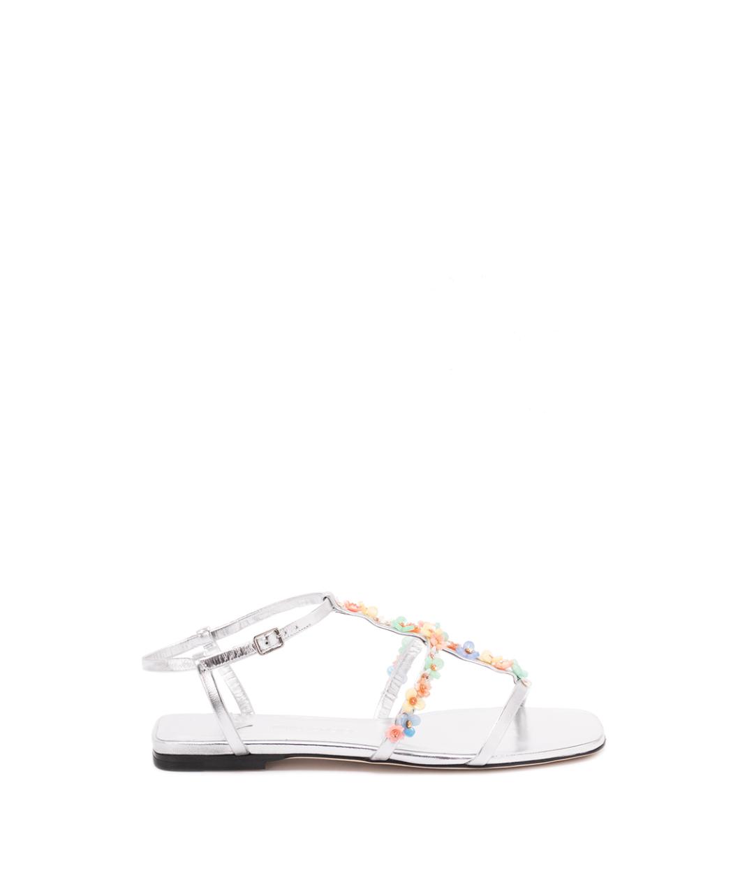 JIMMY CHOO Белые кожаные сандалии, фото 1