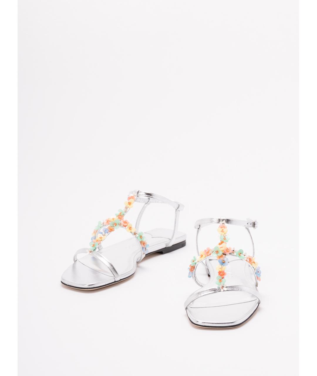 JIMMY CHOO Белые кожаные сандалии, фото 2