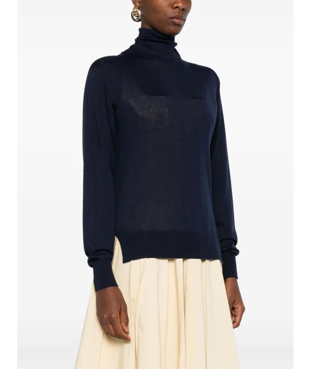 JIL SANDER Темно-синяя кашемировая водолазка, фото 5