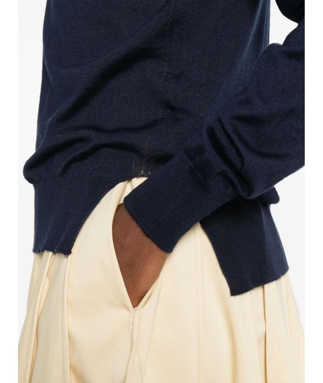 JIL SANDER Темно-синяя кашемировая водолазка, фото 3