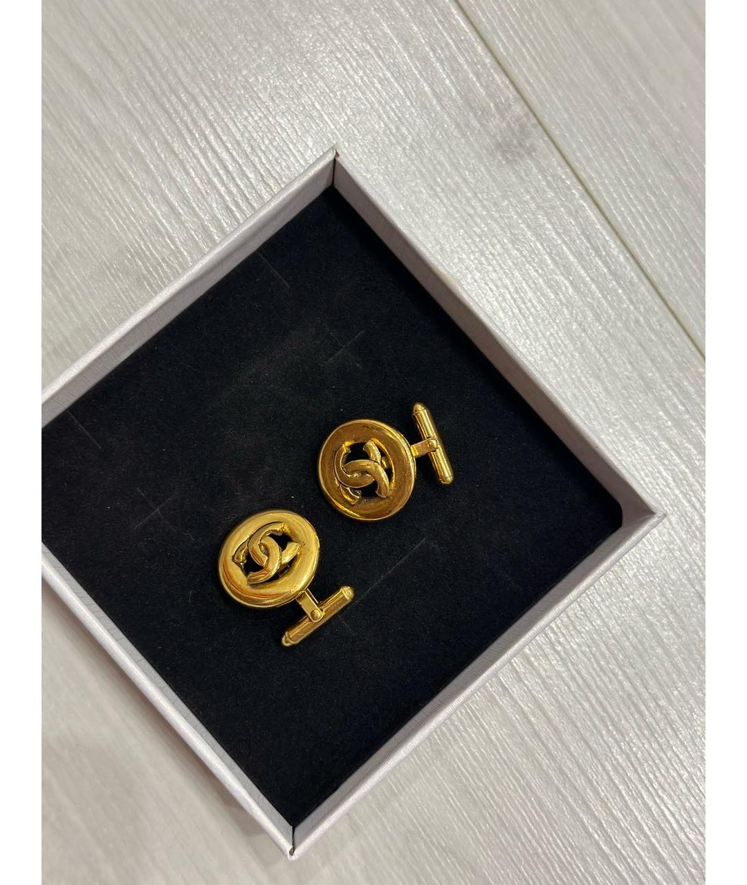 CHANEL Золотые позолоченные запонки, фото 6