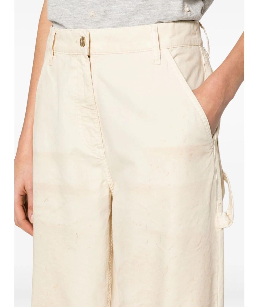 GOLDEN GOOSE DELUXE BRAND Бежевые хлопковые прямые брюки, фото 4