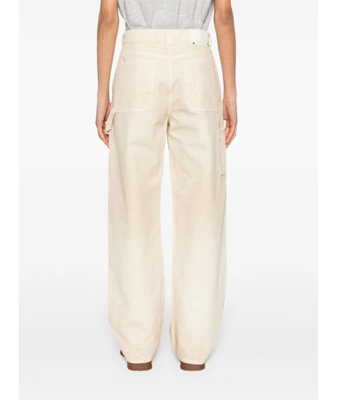 GOLDEN GOOSE DELUXE BRAND Бежевые хлопковые прямые брюки, фото 5