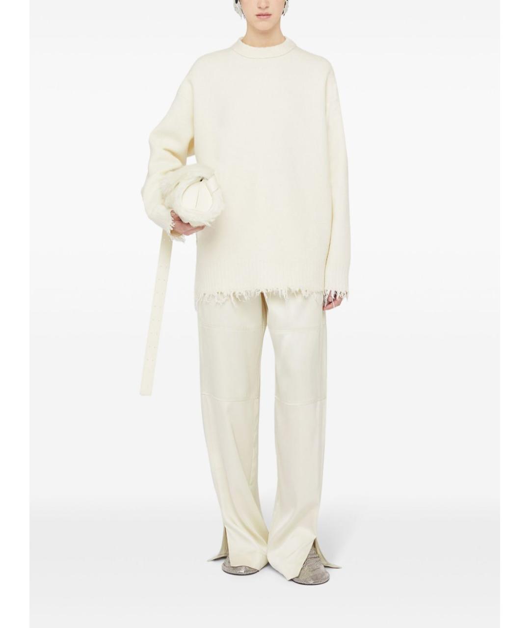 JIL SANDER Белый шерстяной джемпер / свитер, фото 2