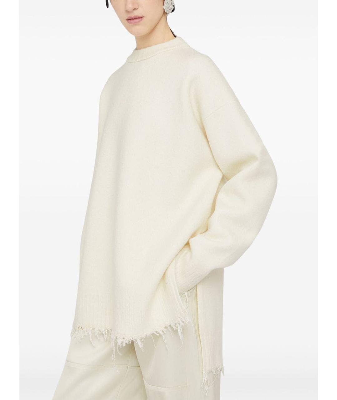 JIL SANDER Белый шерстяной джемпер / свитер, фото 4