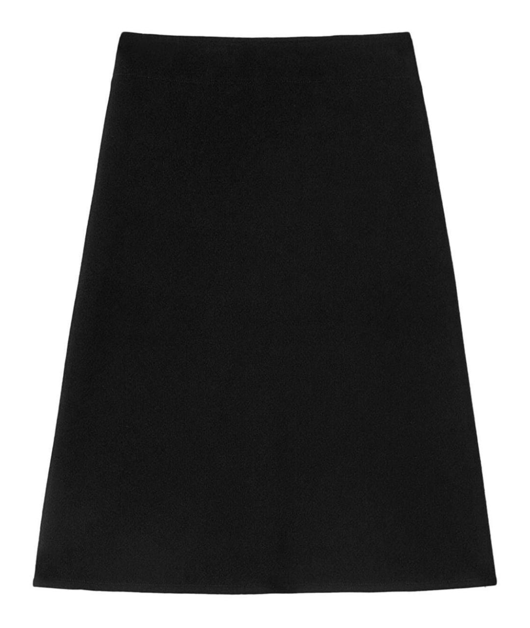 JIL SANDER Черная вискозная юбка миди, фото 1