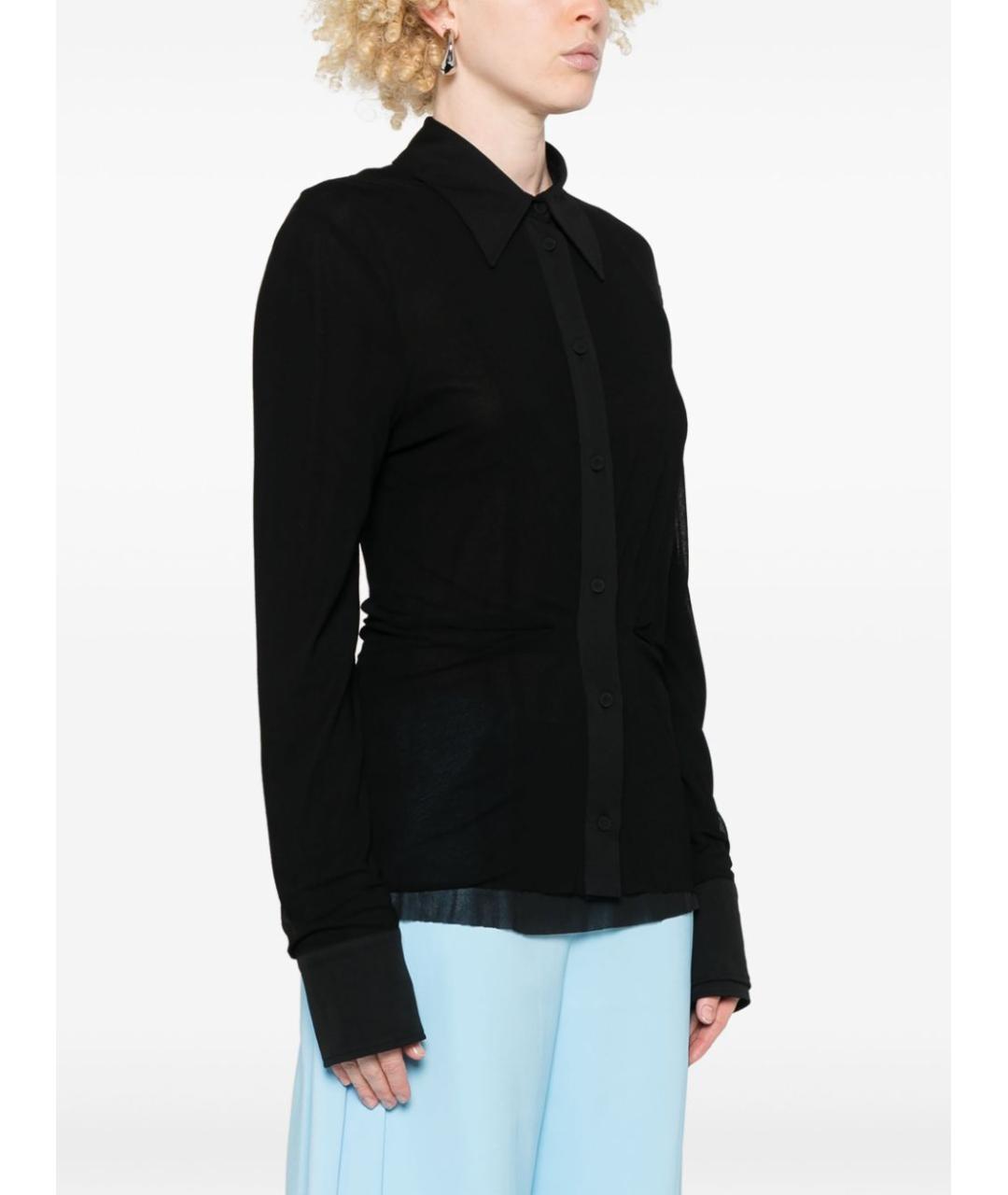 JIL SANDER Черная вискозная рубашка, фото 5