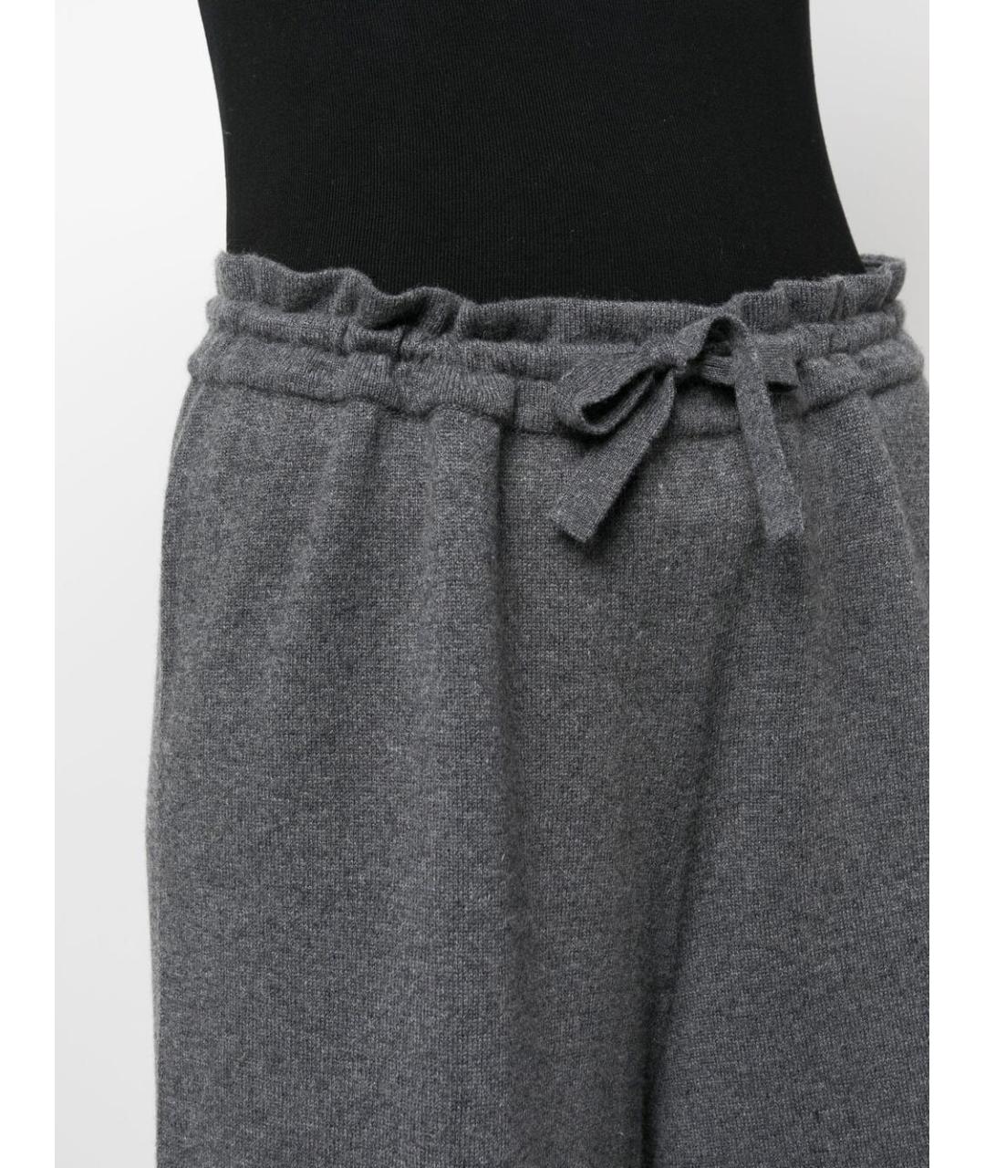 JIL SANDER Антрацитовые кашемировые брюки широкие, фото 3