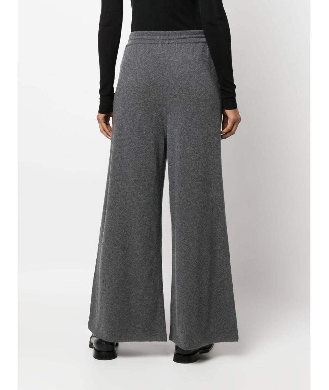 JIL SANDER Антрацитовые кашемировые брюки широкие, фото 4