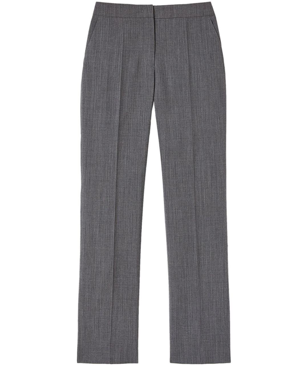 JIL SANDER Серые шерстяные прямые брюки, фото 1