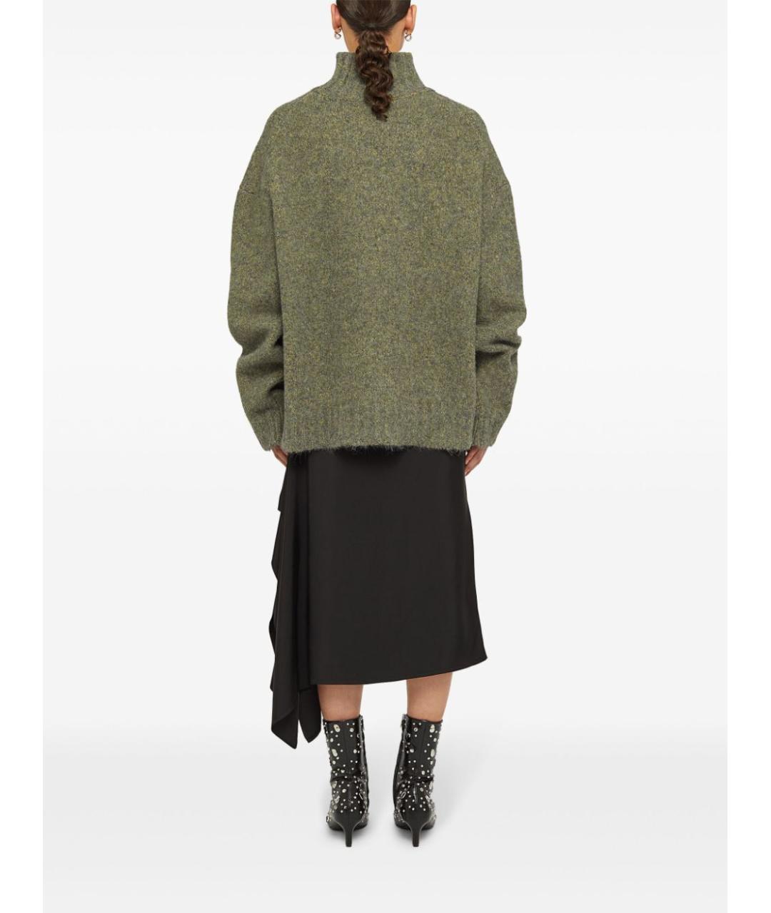 JIL SANDER Черная шерстяная юбка миди, фото 4