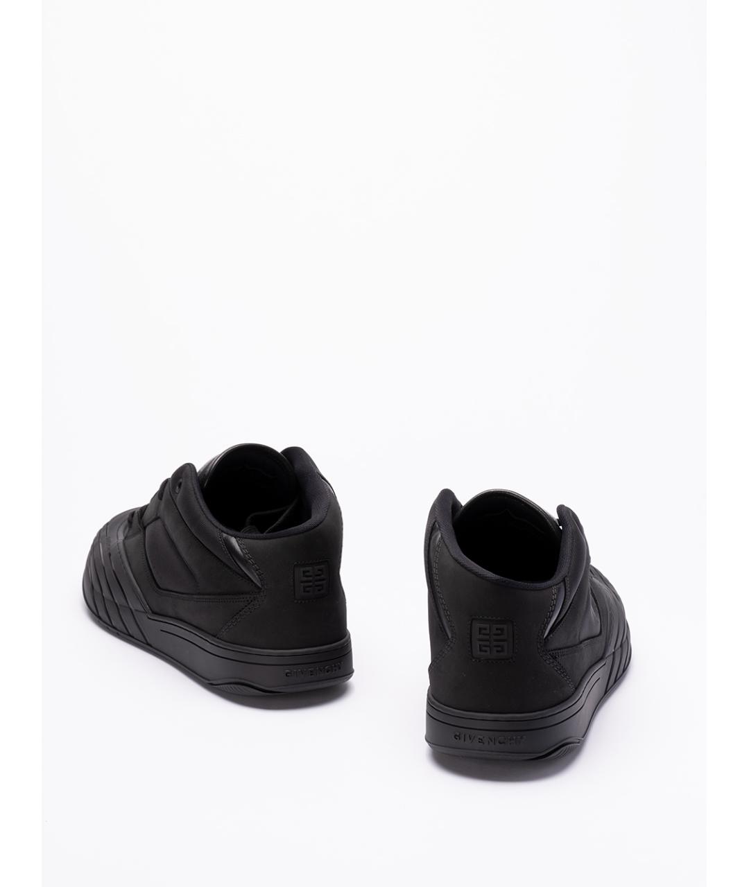 GIVENCHY Черные кожаные высокие кроссовки / кеды, фото 3
