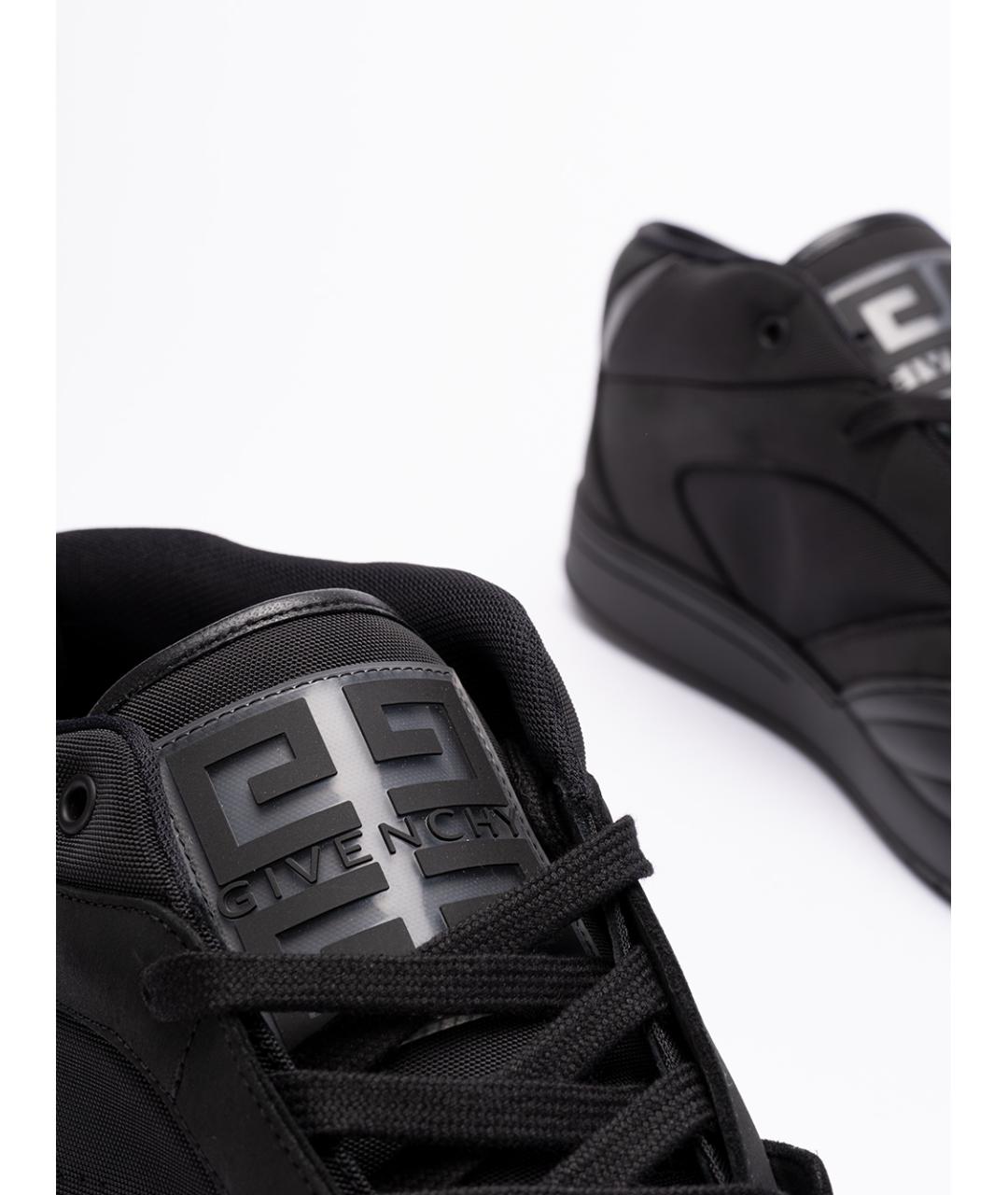 GIVENCHY Черные кожаные высокие кроссовки / кеды, фото 5