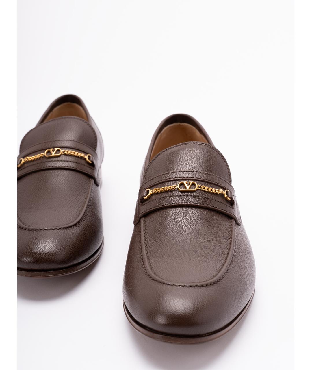 VALENTINO Коричневые кожаные лоферы, фото 5