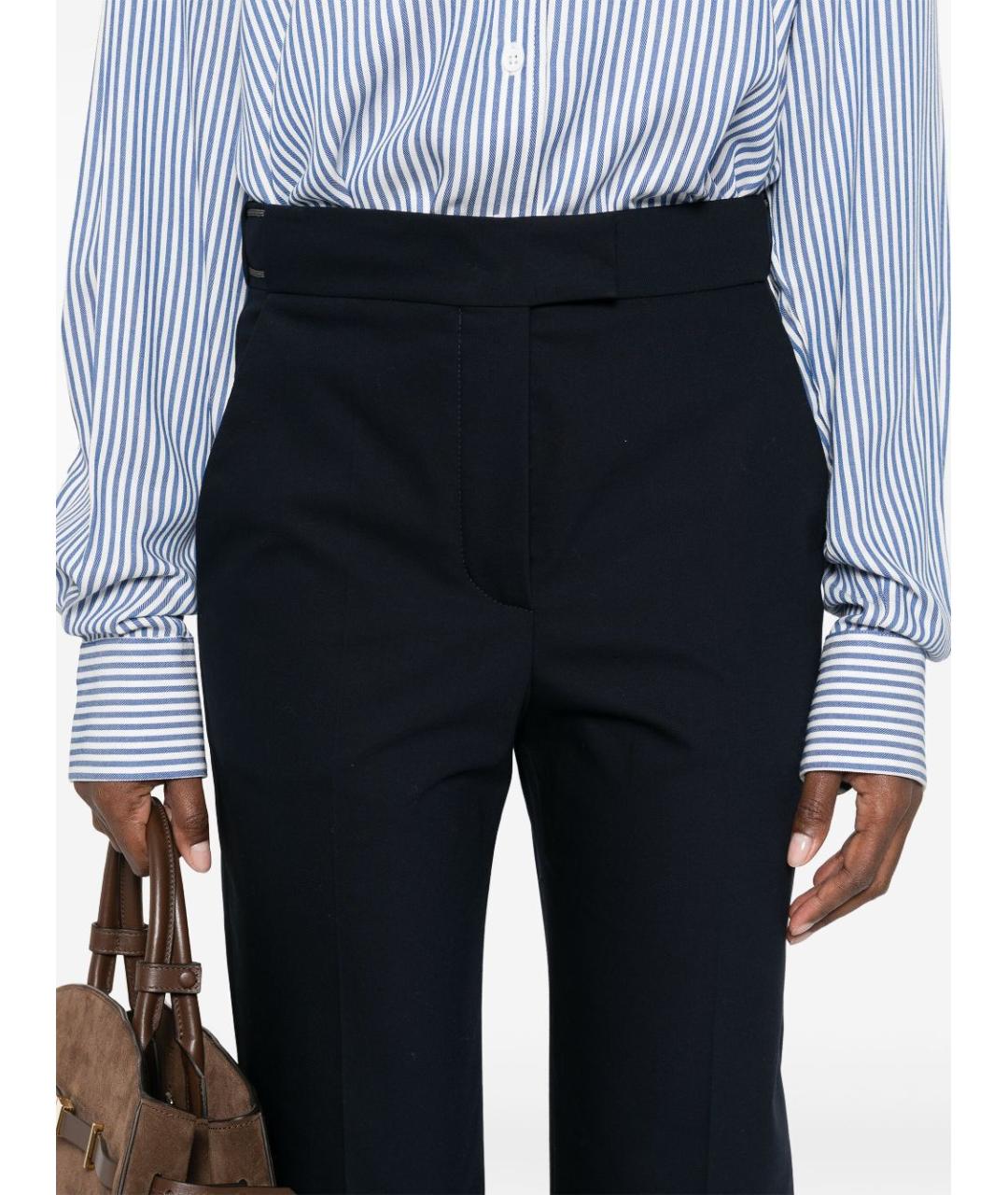 BRUNELLO CUCINELLI Синие хлопко-эластановые прямые брюки, фото 4