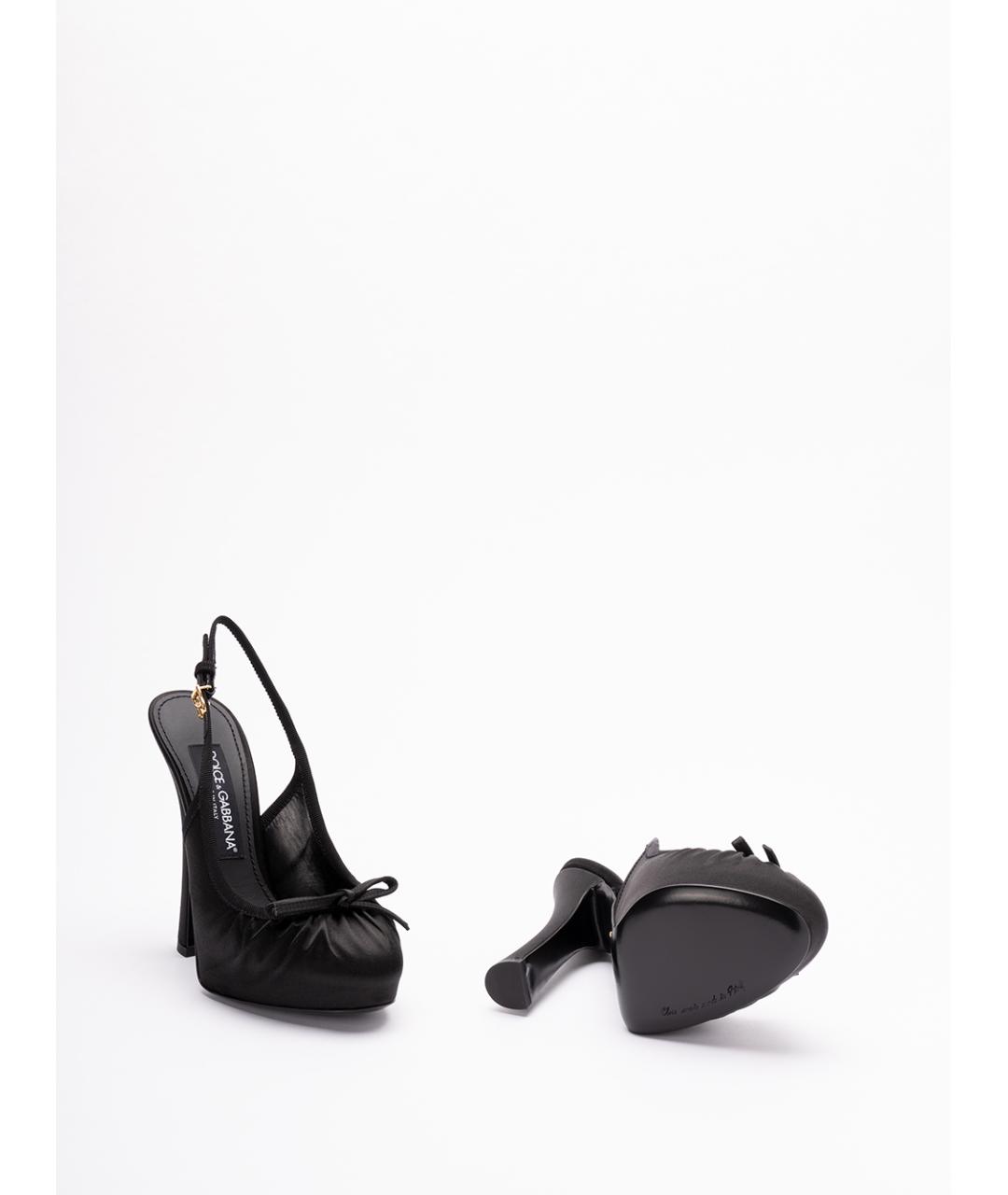 DOLCE&GABBANA Черные текстильные туфли, фото 4