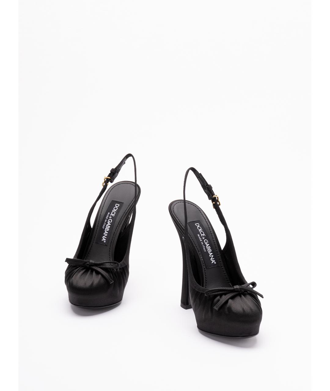 DOLCE&GABBANA Черные текстильные туфли, фото 2