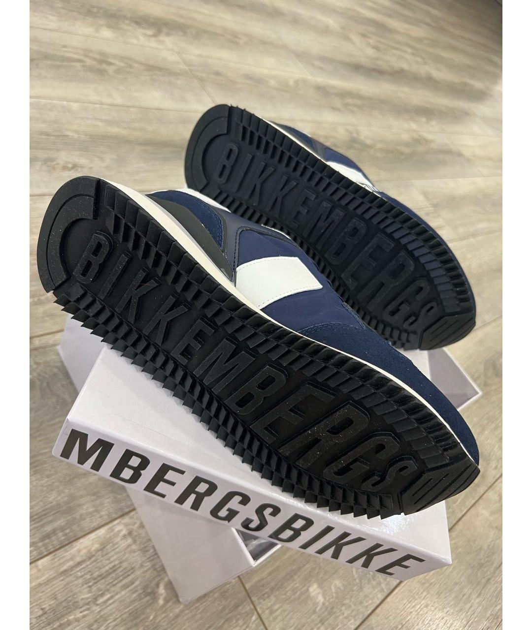 BIKKEMBERGS Темно-синие замшевые низкие кроссовки / кеды, фото 5