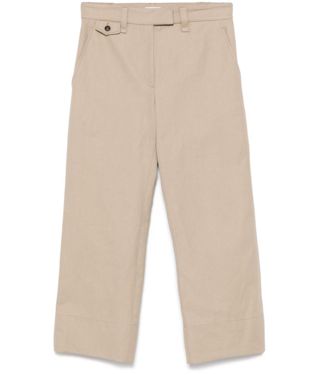 BRUNELLO CUCINELLI Бежевые хлопковые брюки широкие, фото 1
