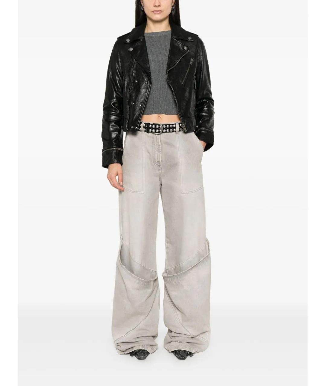 GOLDEN GOOSE DELUXE BRAND Черная кожаная куртка, фото 2