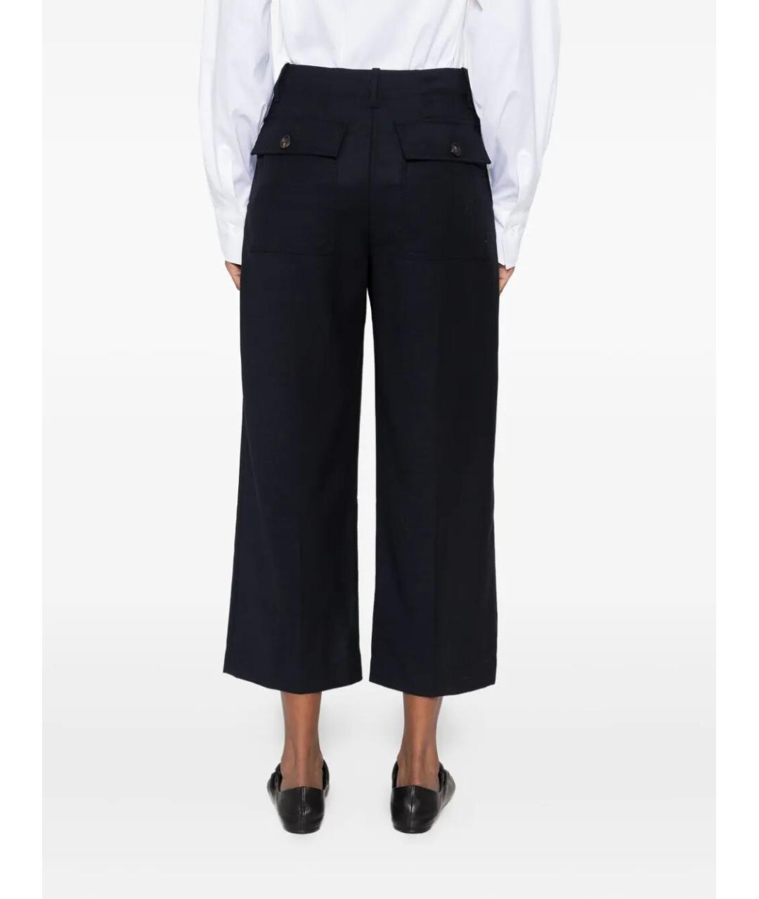 BRUNELLO CUCINELLI Синие шерстяные прямые брюки, фото 4