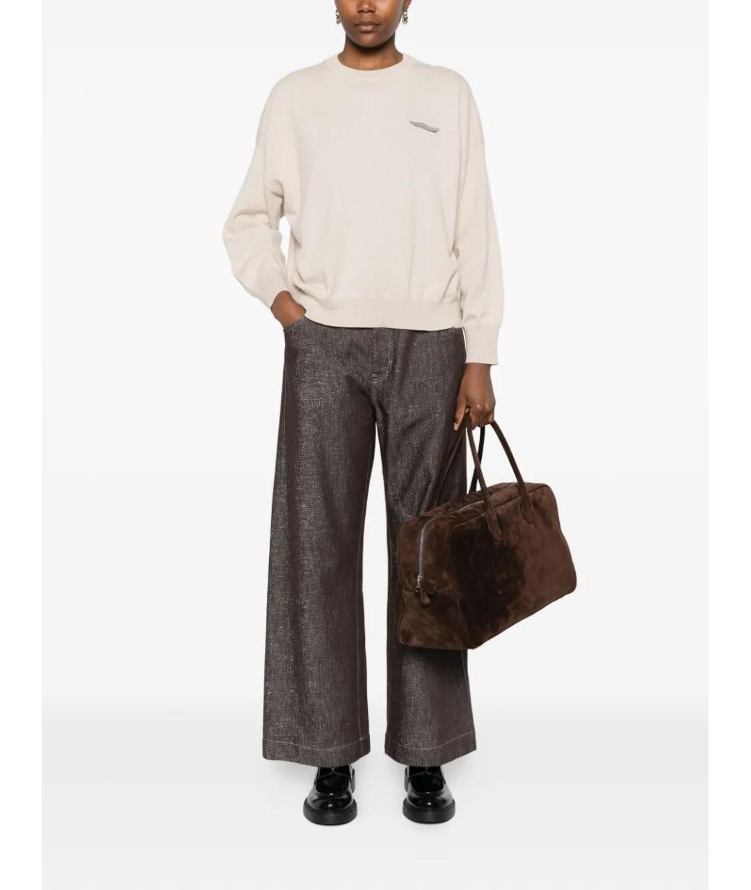 BRUNELLO CUCINELLI Бежевый кашемировый джемпер / свитер, фото 2